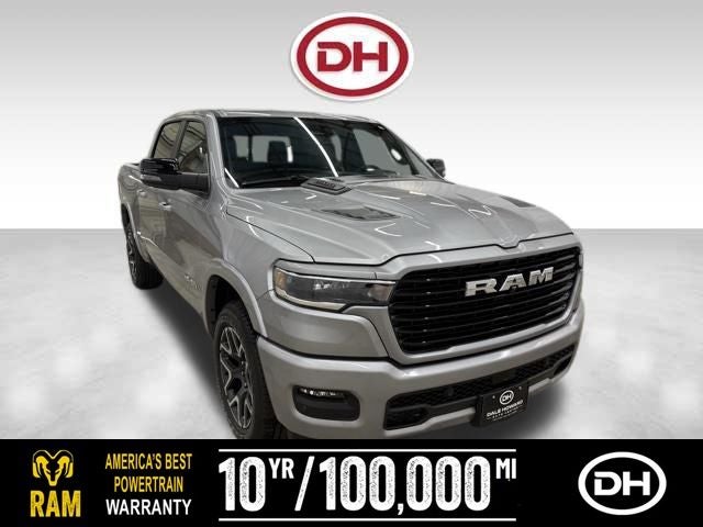 2026 RAM 1500 Laramie in Billet Silver Metallic Clear-Coat Exterior Paint — front three-quarter view