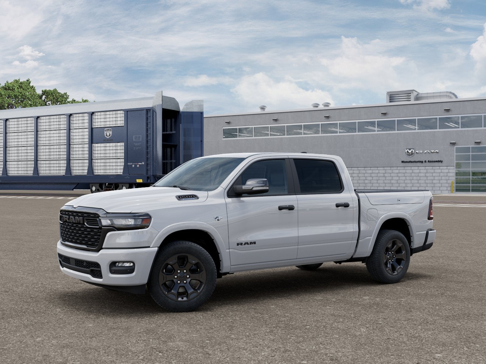 2026 RAM 1500 Big Horn/Lone Star in Bright White Clearcoat — front three-quarter view