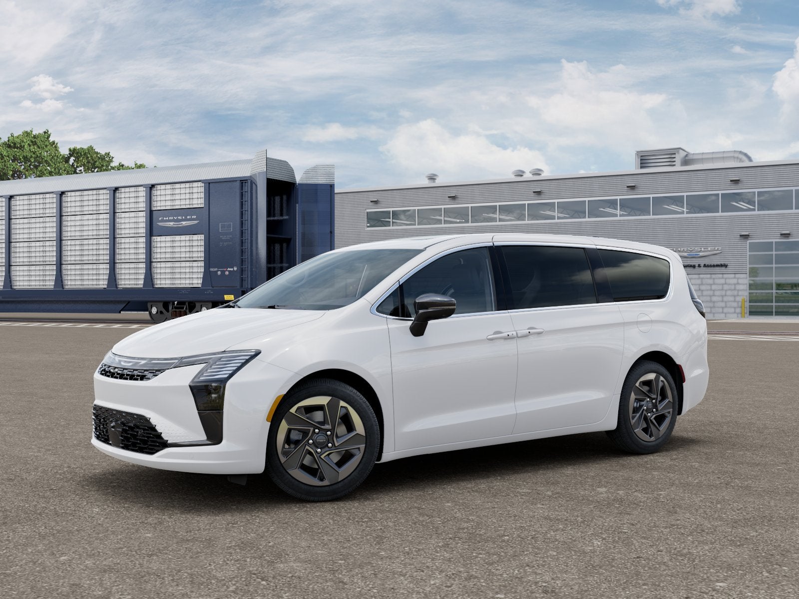 2027 Chrysler Pacifica Limited in White — front three-quarter view