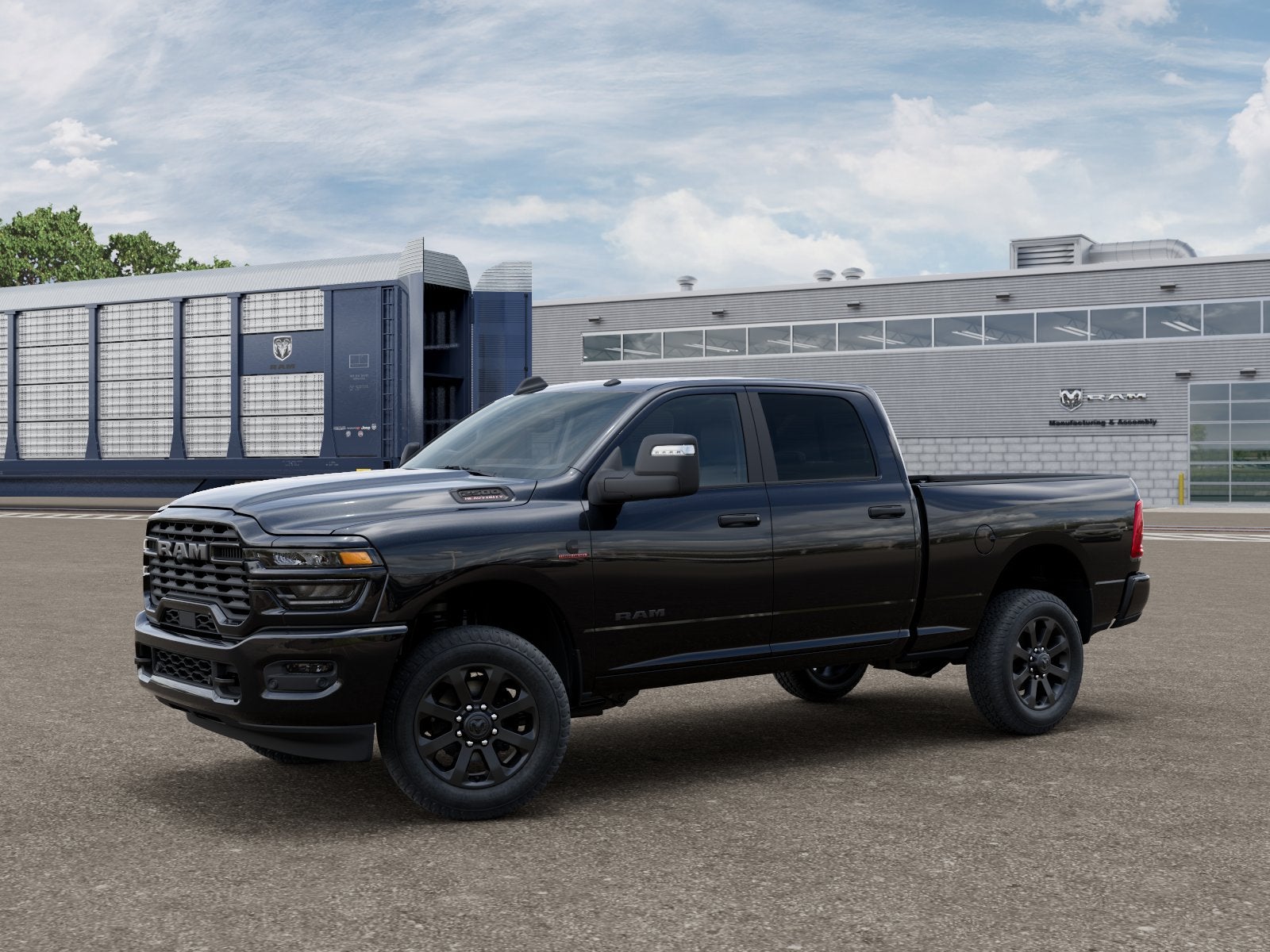 2026 RAM 2500 Big Horn in Diamond Black Crystal Pearlcoat — front three-quarter view