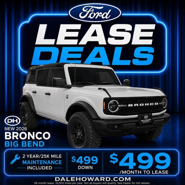 2026 Ford Bronco Big Bend in Avalanche — front three-quarter view