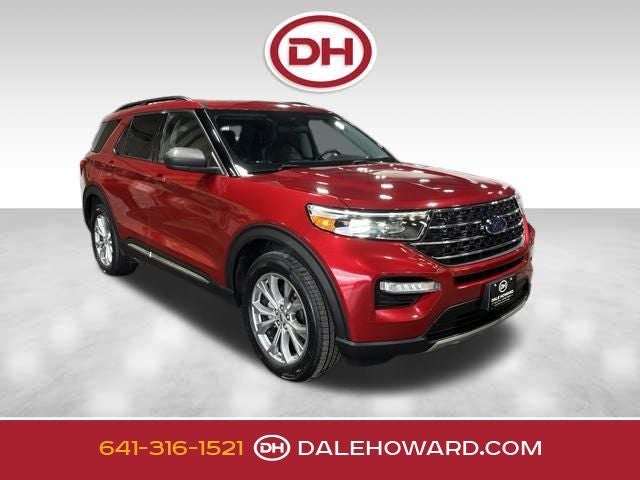 2020 Ford Explorer XLT in Red Metallic — front three-quarter view