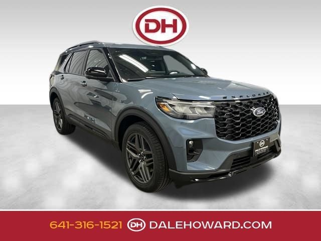 2026 Ford Explorer ST-Line in Vapor Blue — front three-quarter view