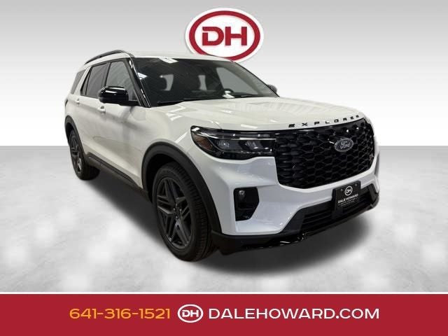 2026 Ford Explorer ST in White Metallic — front three-quarter view