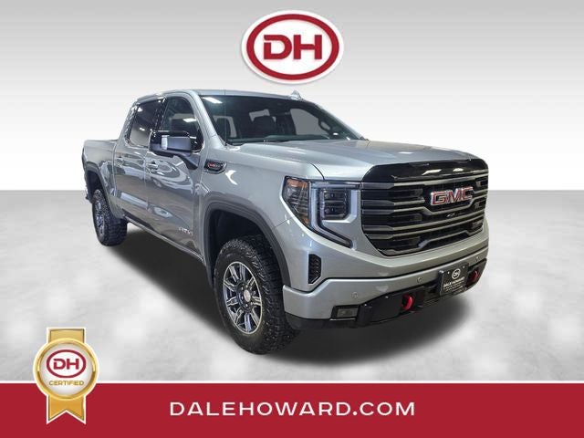 2025 GMC Sierra 1500 AT4 in Sterling Metallic — front three-quarter view