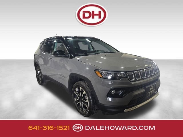 2022 Jeep Compass Limited in Sting-Gray Clearcoat — front three-quarter view