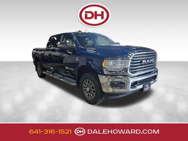 2021 RAM 3500 Limited Longhorn in Patriot Blue Pearlcoat — front three-quarter view