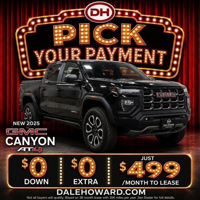 2025 GMC Canyon AT4 in Onyx Black — front three-quarter view
